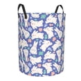 thumbnail image 2 of Balery Cute White Rabbit Round Laundry Basket with Handles Waterproof Freestanding Laundry Hamper for Clothes Toys in the Dorm and Family-Small, 2 of 8