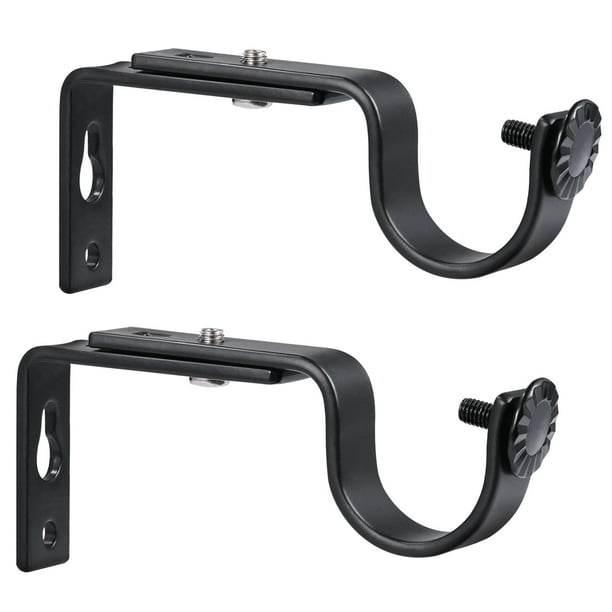 OUNONA 2PCS Adjustable Curtain Rod Bracket with Screws Wallmounted