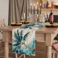 thumbnail image 2 of Coastal Beach Tree 108 Inch Table Runner, Vintage Tropical Palm Plant Farmhouse Dresser Scarf Cotton & Linen Tablerunner for Dining/Kitchen Island/Holiday Party Décor 13" x 108", 2 of 9