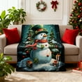 thumbnail image 6 of WEGFTDUOP Christmas Snowman Print Double-sided Blanket Comfortable And Soft Flannel Blanket Merry Christmas Blanket Suitable For Bedroom Sofa Christmas Decoration Blankets And Throws, Bed Blankets, 6 of 6