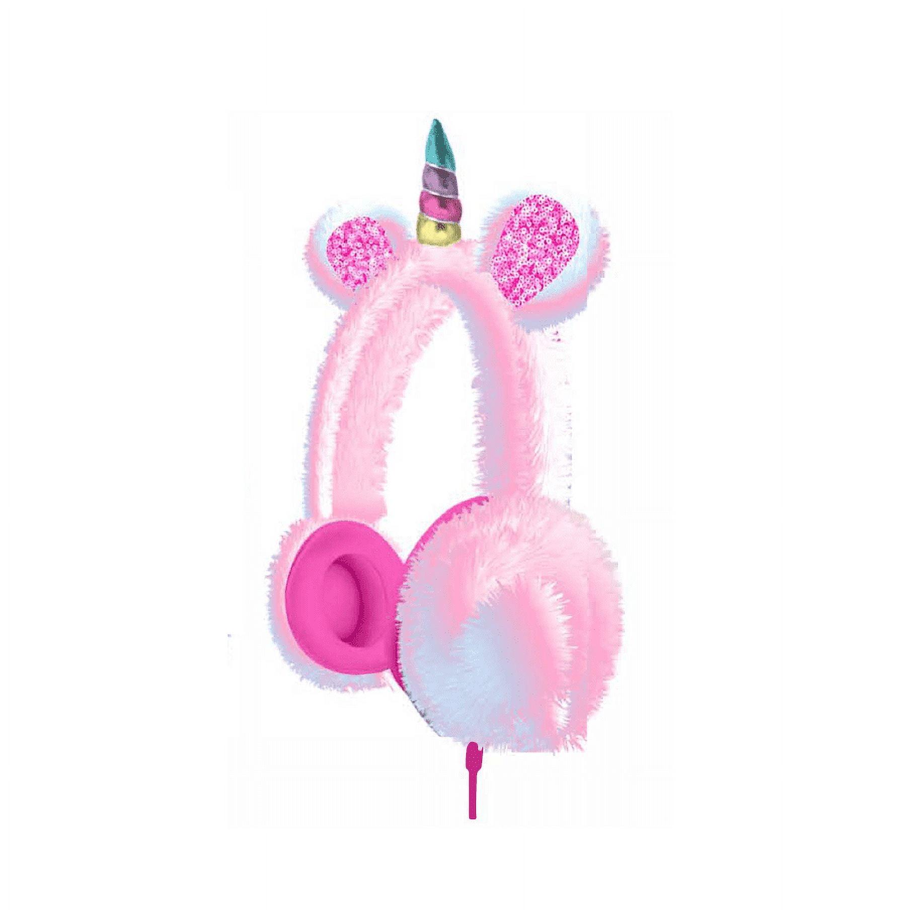 iTECH Jr Kids Smartwatch With Mini Mic & Headphones, Iridescent Strap, Faux Fur/Unicorn Headphones