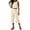 A-Beige1169, variant on Women's Pocketed Two Piece Set Crew Neck Daily Walk Capri Suit