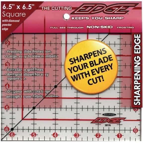 Sullivans International The Cutting Edge Frosted Ruler, 6-1/2" x 6-1/2"