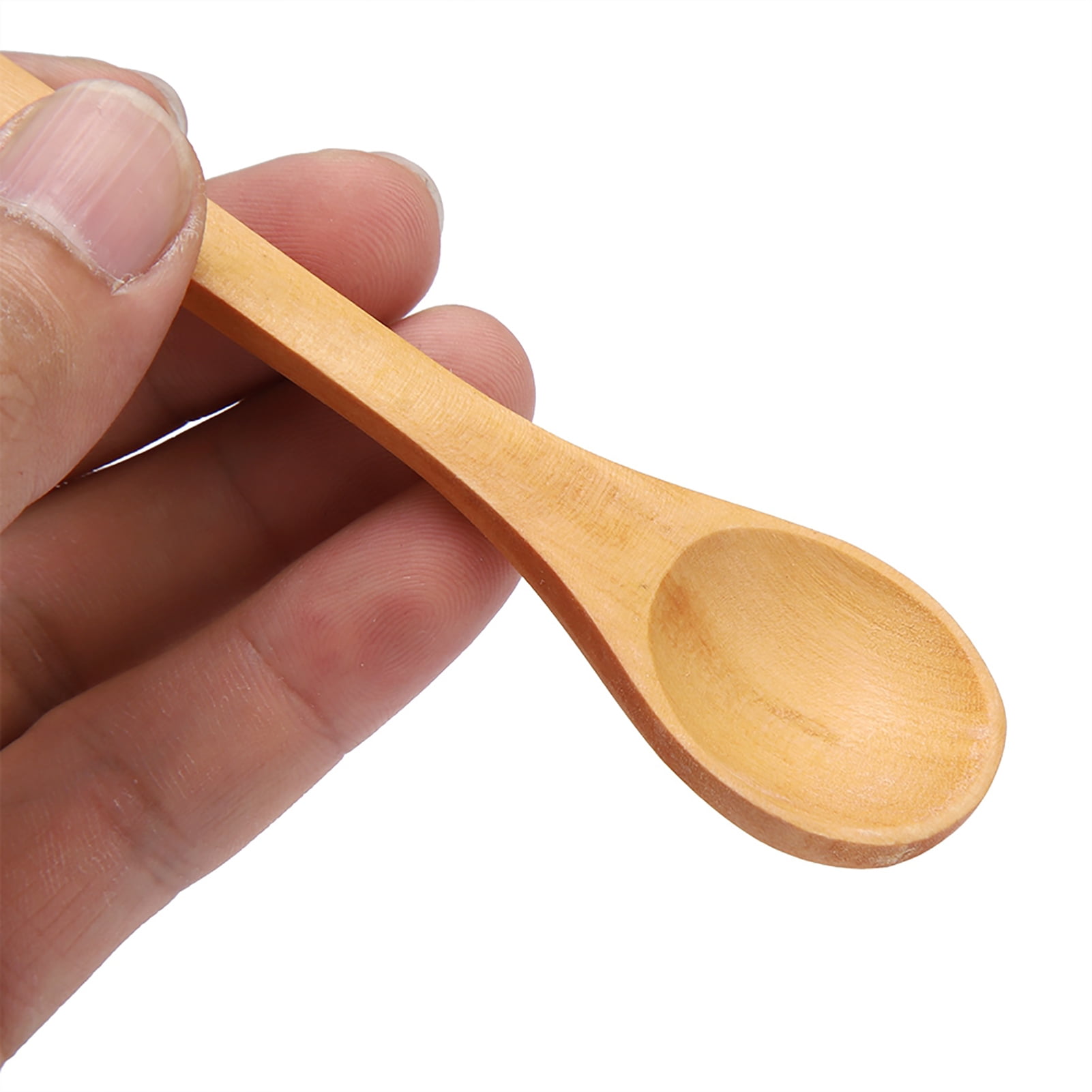 LAZIOEGR 30-Piece Mini Natural Wooden Children Spoons Kitchen Condiment Tool