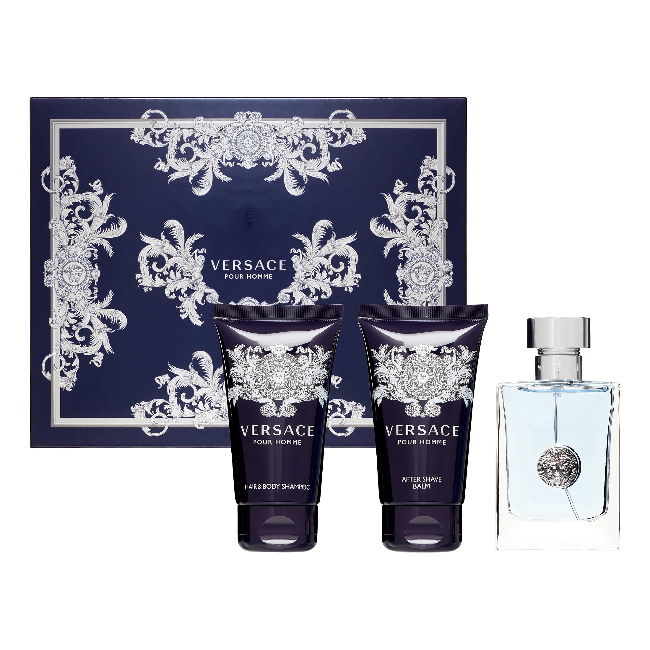 Versace Pour Homme Cologne Gift Set for Men, 3 Pieces