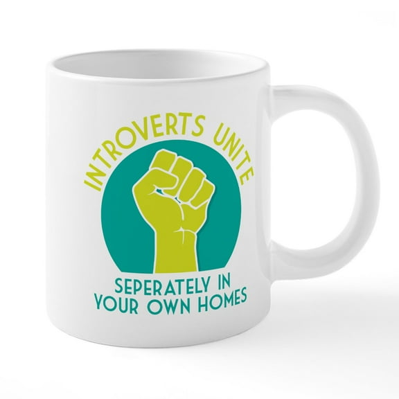 CafePress - Introverts Unite - 20 Oz White Ceramic Mega Mug