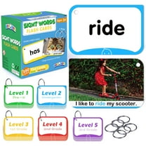 LotFancy 350 Dolch Sight Words Flash Cards with Pictures and Sentences ,5 Levels