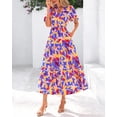 thumbnail image 3 of Vestido Dowerme para verano de 2025, casual, manga abullonada, cuello en V, floral, 3 of 9