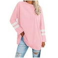 thumbnail image 1 of Blouse en Polyester à Manches Longues, Col Rond, Unie, Mode Féminine (Rose, TG), 1 of 5