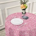 thumbnail image 6 of SKYSONIC Pink Round Tablecloth,Washable Oil Proof Table Cover for Kitchen Holiday Party Wedding Picnic Decoration, 6 of 7