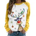 thumbnail image 2 of Costumes de Noël en Solde Col Rond Mode Décontractée Manches Longues Chandail en Molleton Imprimé de Noël Blouse Chandail en Molleton Surdimensionné pour Femmes, 2 of 4