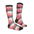 thumbnail image 3 of Fotbe Heart Plaid print Women's Men's Novelty Crew Socks Cotton Socks Knee High Socks for Walking,Running,Nurses,Pregnancy, 3 of 9