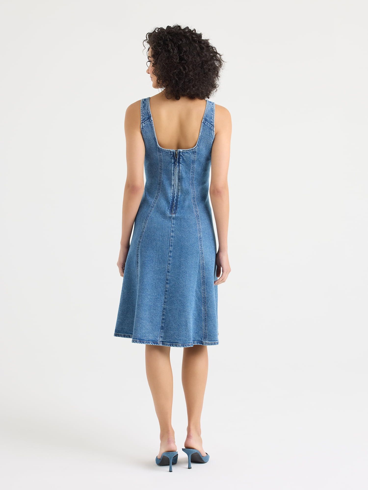 Sofia by Sofia Vergara Women's and Women's Plus Size Corseting Fit and Flare Midi Dress, Sizes XS-4X