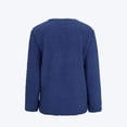 thumbnail image 3 of Solid Color Plush Sweater for Womens Plus Size Coat Pockets Outerwear Buttons Cardigan, 3 of 7