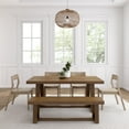 thumbnail image 2 of 72" Classic Solid Wood Dining Table Set with Bench, Pecan Wirebrush, + 4 Chairs Blonde, 2 of 11