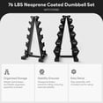 thumbnail image 4 of BalanceFrom 76 lb Neoprene Coated Iron Dumbbell Hex Weights Set with Stand, Black, 4 of 11