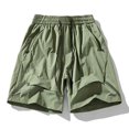 thumbnail image 4 of Mens Shorts Casual Solid Color Drawstring Casual Elastic Waist Running Shorts Men With Pockets, 4 of 6