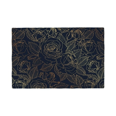 

Placemats Set of 4 / 6 Copper-Gold Gloss Outline Rose Placemats for Dining Table Indoor/Outdoors Heat Resistant Washable Placemats 18 x 12