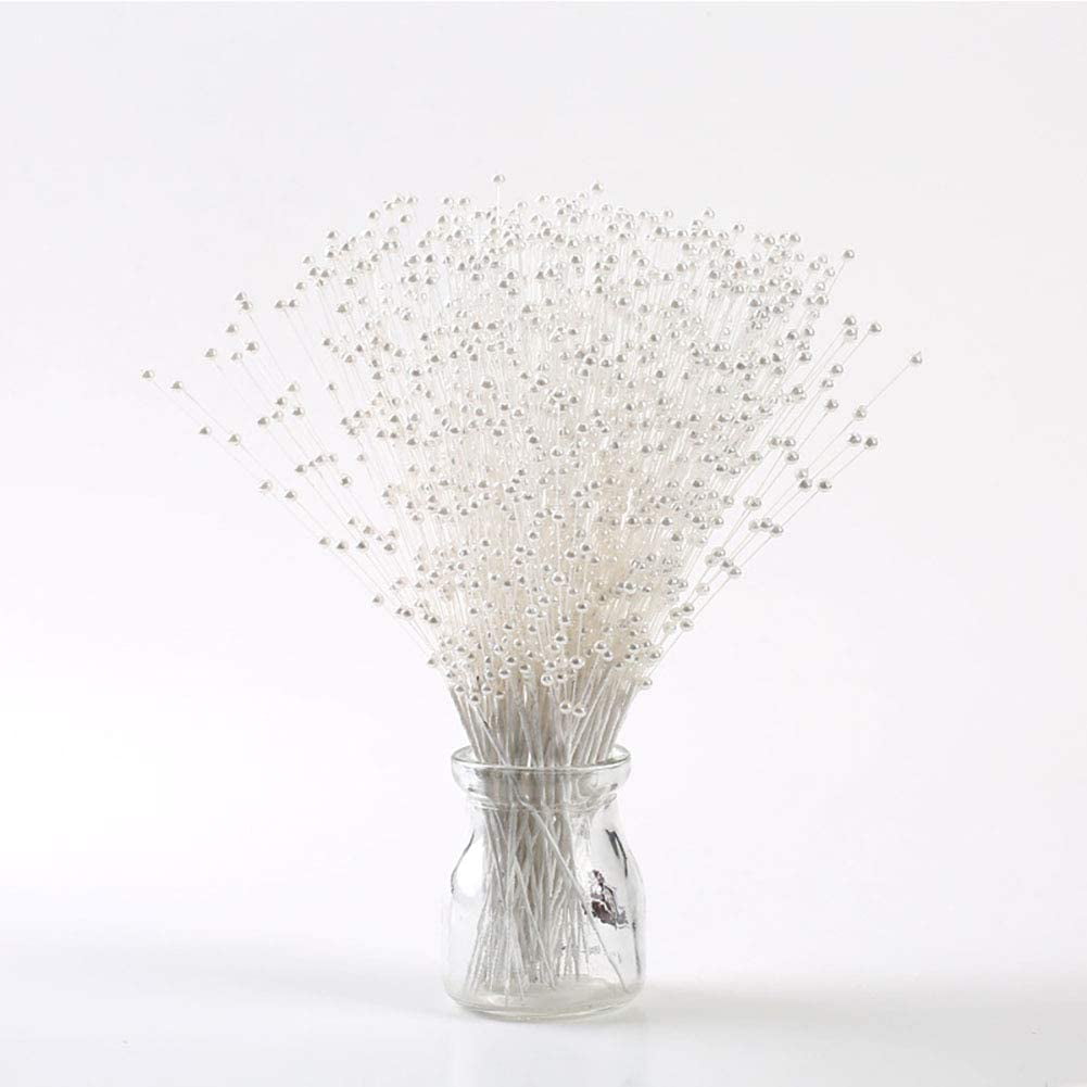  NUOBESTY 50 Artificial Bead Pick Bridal Bouquet Beaded Picks  Bead Drop Flower Bridal Bouquet Holders Artificial Vines Clear Stem Faux  Acrylic Flower Desk 16c Flowers White Pearl Beading : Arts, Crafts