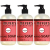 Mrs. Meyer's Clean Day Liquid Hand Soap, Cruelty Free and Biodegradable Hand Wash Made with Essential Oils, Rhubarb Scent,Green 12.5 oz - Pack of 3