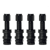Valve Stem TR48 Bolt On Tire Metal High Pressure Flush with Stem Cap Black (Set of 4)