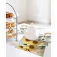 thumbnail image 4 of Sunflower Kitchen Dish Towels for Drying Dishes Set of 2, Watercolor Yellow Floral Botanical Waffle Weave Microfiber Hand Tea Bathroom Towels Quick Dry & Absorbent Towel 12x12, 4 of 7