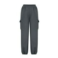 thumbnail image 6 of vigerkar Womens Cargo Sweatpants Oversized Joggers Baggy Athletic Pants with Pockets (Dark Gray, M), 6 of 7