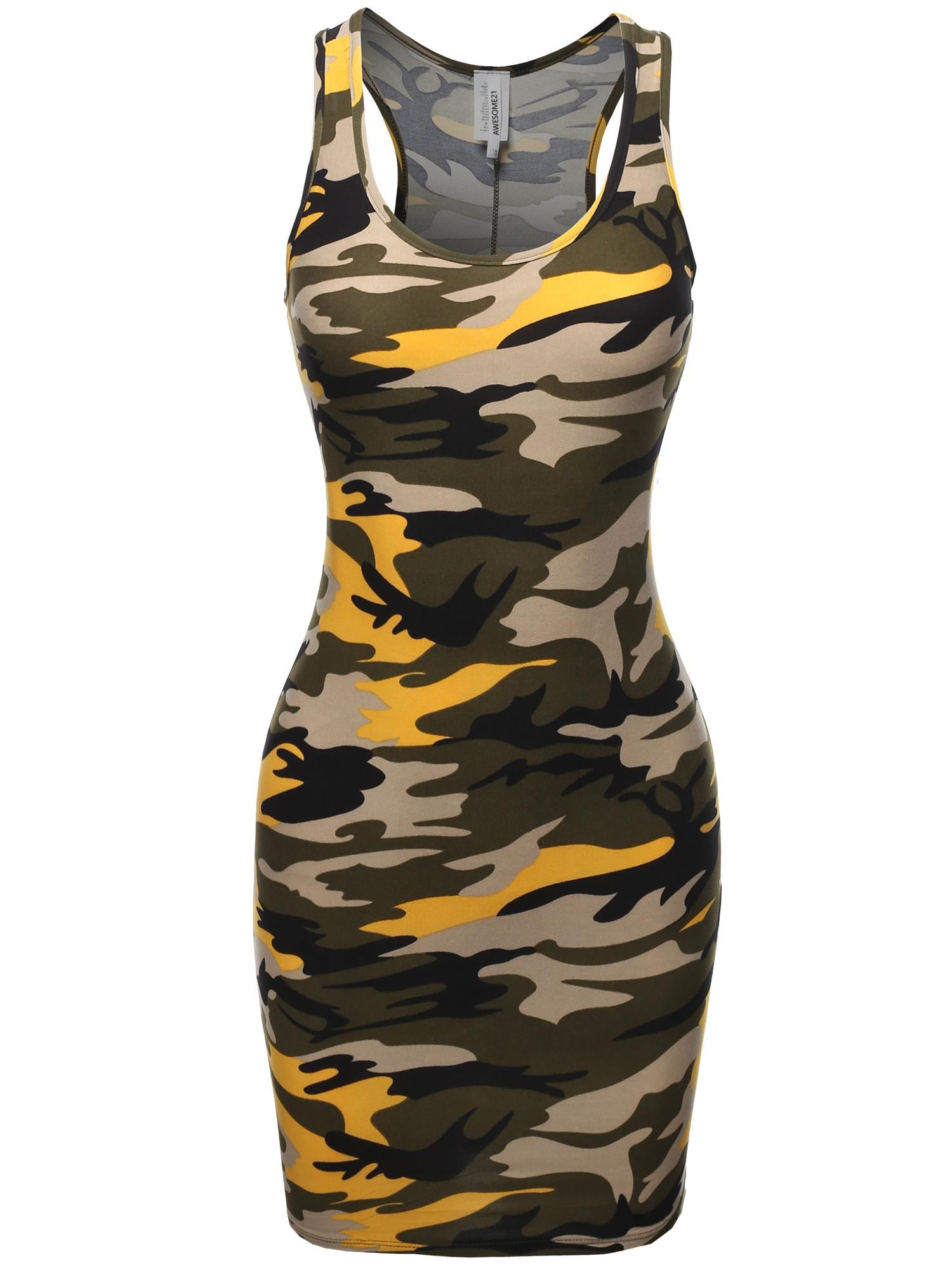 FashionOutfit Women's Floral or Camouflage Printed Sexy BodyCon Racer