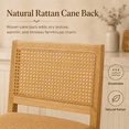 thumbnail image 2 of Bar Stools Set of 2, LEGAHOME 28" Bar Height Bar Stool, Farmhouse Linen Upholstered Bar Stool with Cane Back, Wood Bar Chairs for Kitchen Island Dining Room, Suitable for 40"-42" Table, Tan, 2 of 8