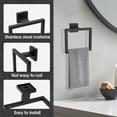 thumbnail image 3 of FUYGRCJ 2-Piece Matte Black Square Towel Ring, Modern Hand Towel Holder for Bathroom, Square Towel Racks, Stainless Steel Towel Hangers, Wall-Mounted Hand Towel Bar Bathroom Accessories, 3 of 10