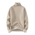 thumbnail image 1 of Gibobby Suéter ligero hombre Suéter de cuello alto para hombre, estilo informal, de punto trenzado, para hombre(Blanco,XG), 1 of 5