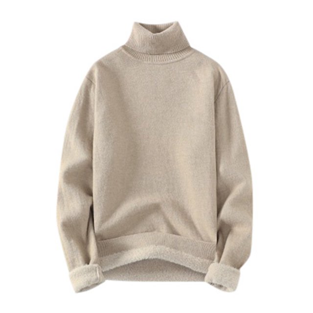 Gibobby Suéter ligero hombre Suéter de cuello alto para hombre, estilo informal, de punto trenzado, para hombre(Blanco,XG)