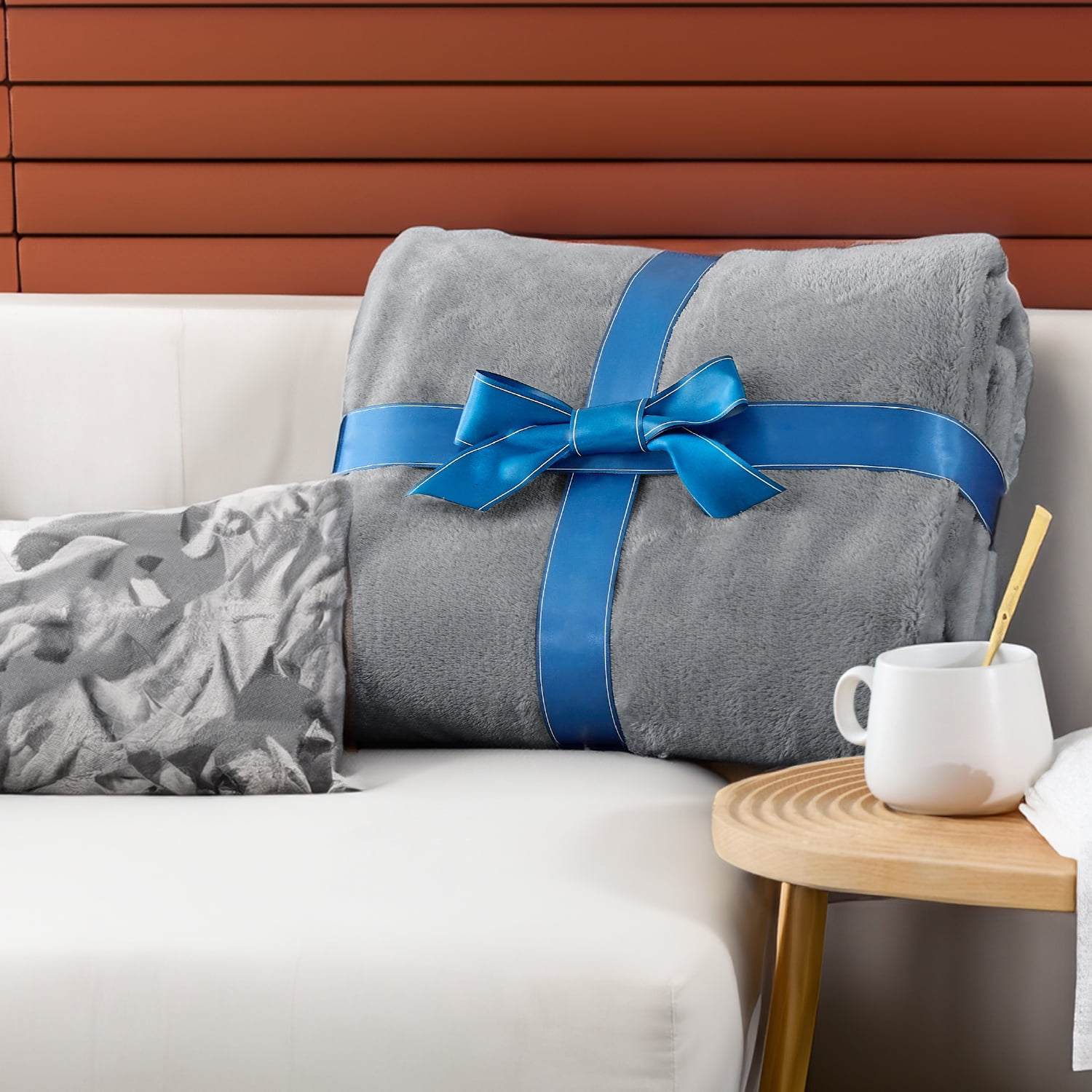 Cozy Comfort Fleece Throw Blanket for Couch Grey, 260GSM Lightweight Plush Fuzzy Cozy Soft Blankets and Throws for Sofa, 49x59 inches