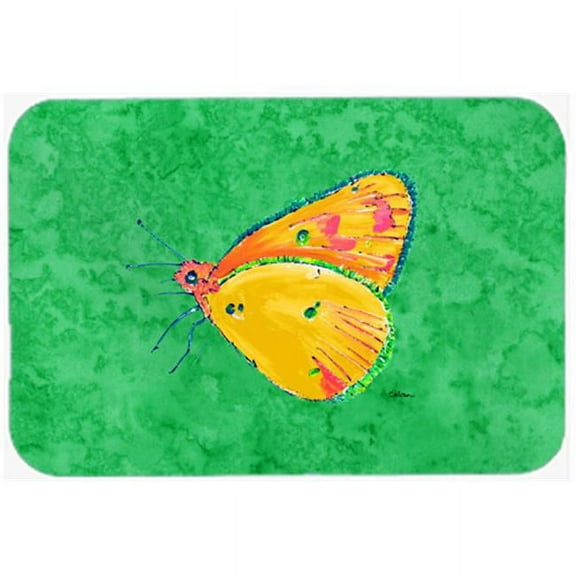 Butterfly Orange on Green Mouse Pad, Hot Pad or Trivet