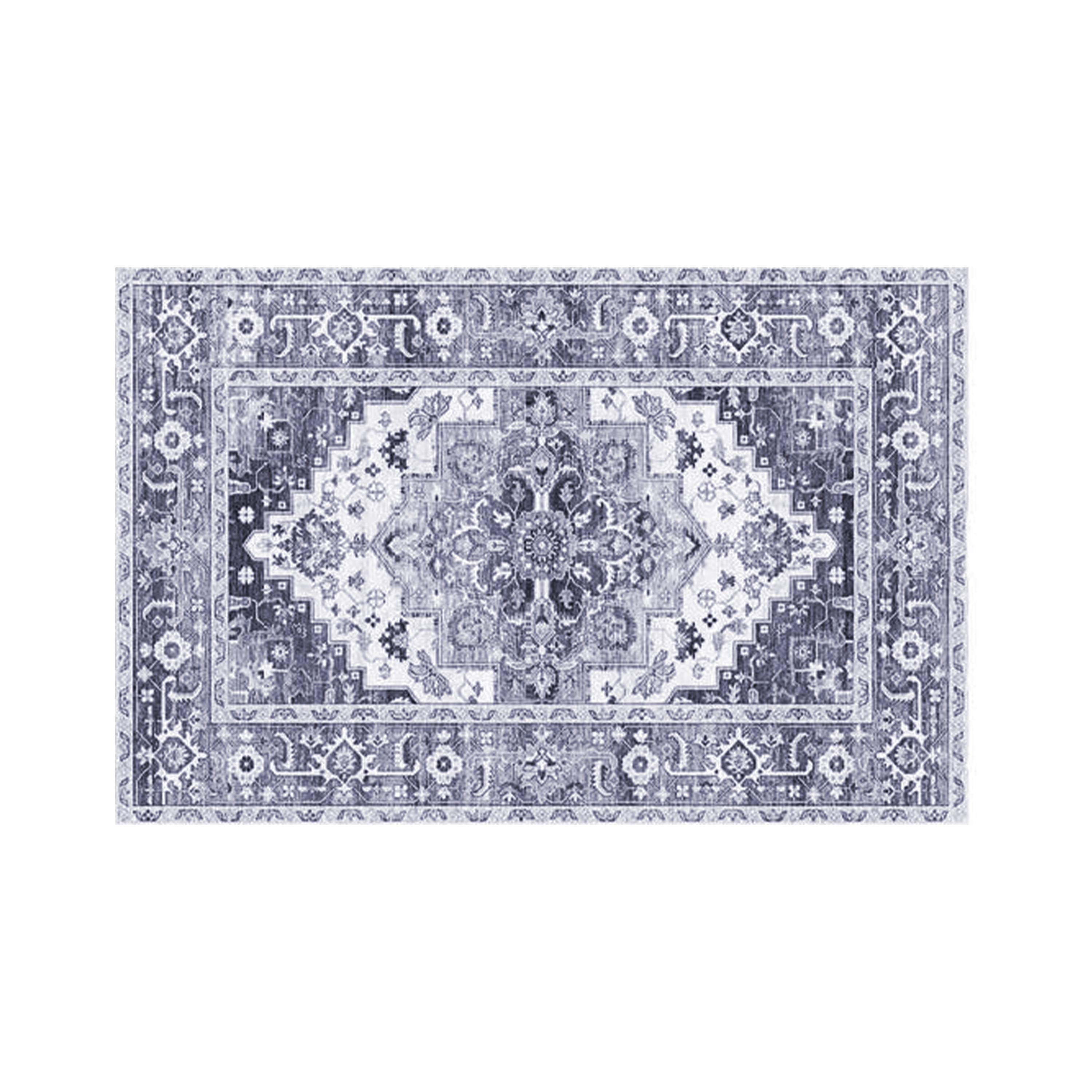Mainstays Traditional Medallion Accent Scatter Mat, Blue and Light Grey ...