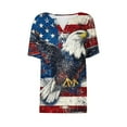 thumbnail image 5 of Blczomt Short Sleeve Women's Tops Patriotic V Neck T Shirt Red July 4th Casual Independence Day Blouses for Women Plus, 5 of 5