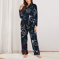 thumbnail image 3 of Kll Joystick Gamepad Print Women'S Long Sleeve Pajamas With Pants Sleepwear Loungewear 2 Set-Large, 3 of 9