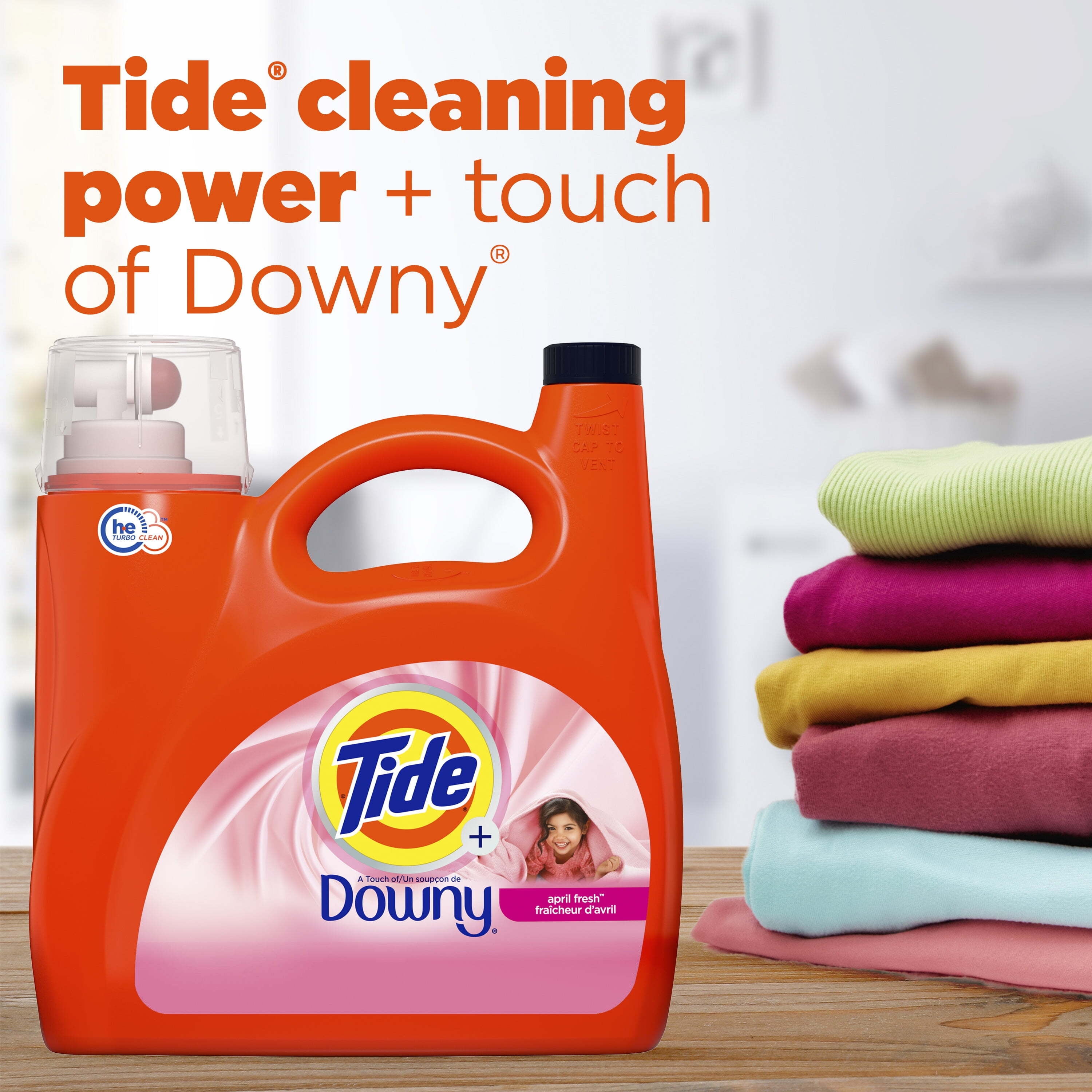 Tide Plus a Touch of Downy Liquid Laundry Detergent, April Fresh Scent, 74 Loads, 105 fl oz