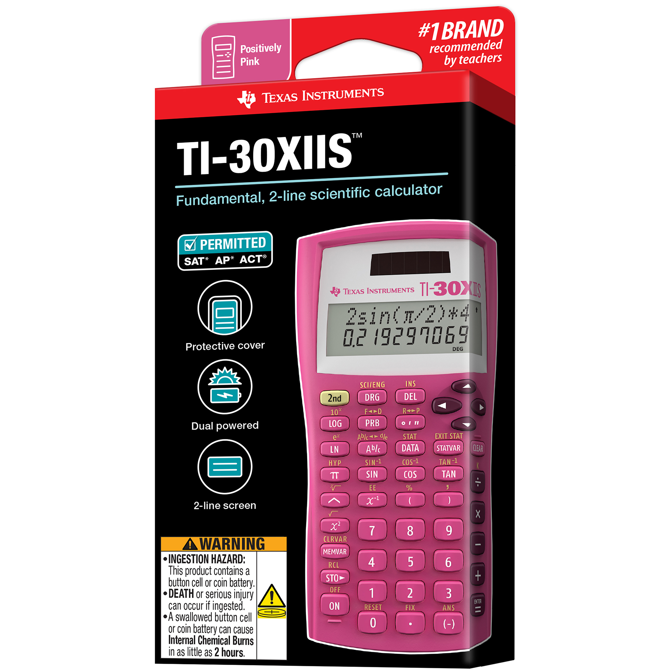 Texas Instruments TI-30XIIS Scientific Calculator, Pink photo 3