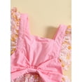 thumbnail image 4 of Bagilaanoe Newborn Baby Girl Rompers Dress Flower Print Fly Sleeve Bodysuit 6M 12M 18M 24M Infant Summer Tulle Patchwork Dress, 4 of 9