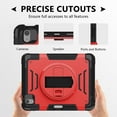 thumbnail image 5 of Decase Shockproof Case for iPad Air 11 Inch M3 2025/M2 2024 (Air 7th/6th Generation), Military Grade Protection Rotating Stand Hand Strap Shoulder Strap Kids Friendly Bumper Rugged Case,Red, 5 of 9