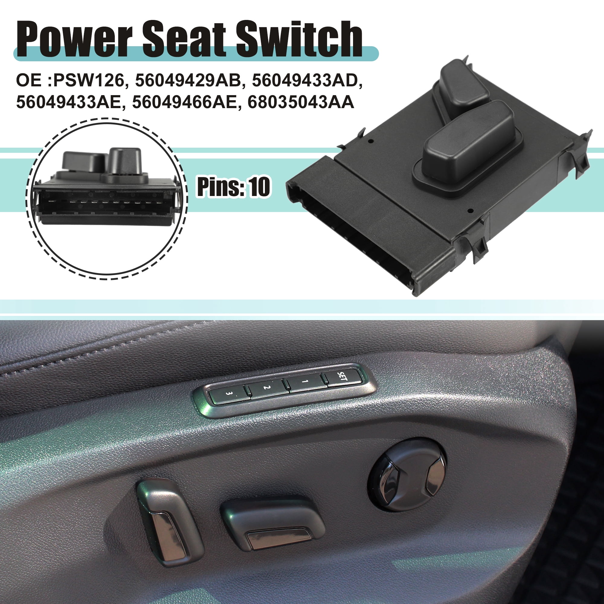 Couvercle De Garniture Pour Panneau De Commutateur De Siège Avant - Noir, Référence 39802016 - Compatible S Luxury - 8