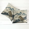 thumbnail image 4 of Ambesonne Leopard Throw Pillow Cover Pack of 2, Boho Mountains and Wild Cat, 2 Pcs-16"x16", Cadet Blue and Sand Brown, 4 of 5