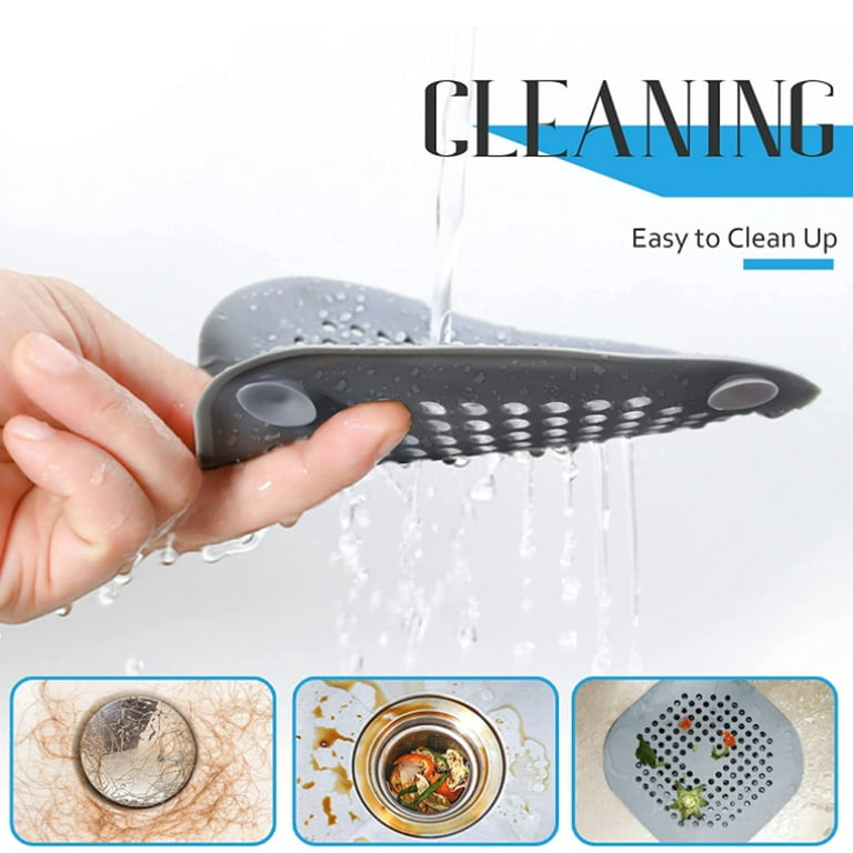 Skycarper Square Shower Drain Covers, 5 Pack TPR Drain Hair Catcher with  Suction Cups, Shower Drain Filter Hair Trap, Easy to Install, Suitable for