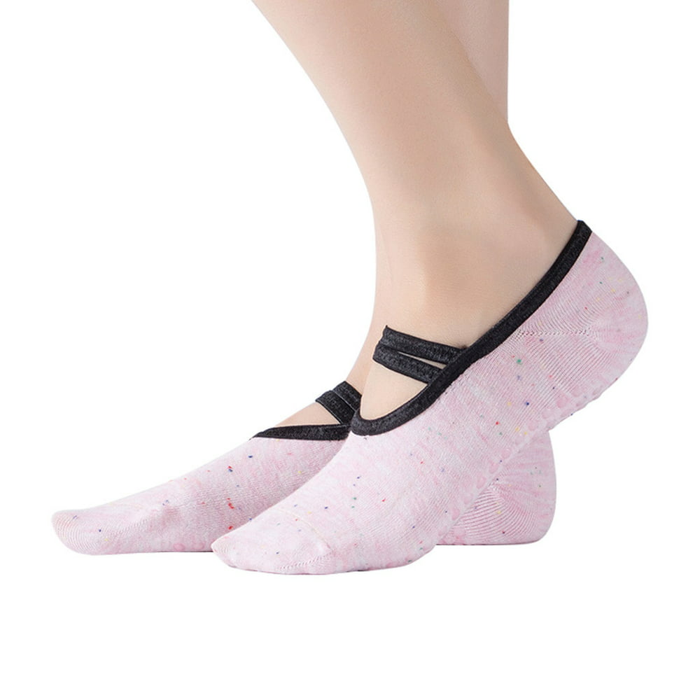 Yoga Socks, 1 Pairs Non Slip Pilates Socks with Ballet Straps & Silicon ...