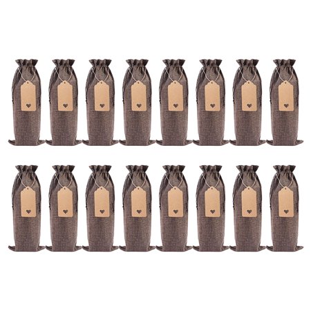 

Christmas Decorations 16Pc Linen Wine Bottle Bag Set Wine Bottle Sleeve Linen Tag Red Wine Packaging Bag Christmas Gifts Cloth Coffee
