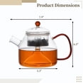 thumbnail image 2 of Glass Teapot, Stove-top and Microwave Safe Glass Teapot 1200ml with Removable Tea Glass Infuser, Blooming and Loose Leaf Tea Maker Set, 2 of 5
