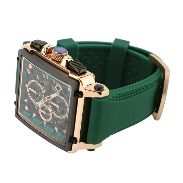 Reloj De Cuarzo Para Hombre Correa De Silicona Resistente Al Agua Luminoso Moda Casual Hueco Reloj Cronógrafo Analógico Para Fiesta Al Aire Libre Reunión De Negocios