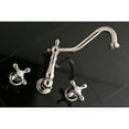 thumbnail image 2 of Kingston Brass KS1026AX Heritage Two-Handle Wall Mount Roman Tub Faucet, Polished Nickel, 2 of 8
