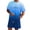 Blue, variant on Men's Shorts Set, Graphic Print T-Shirt & Shorts Two-Piece, Summer Jogging Sportswear, Lightweight Training Outfit, Matching Lounge Set for Men, Casual Comfort Wear for Home